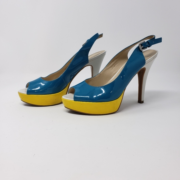 Nine West Iwanto Multi-color Slingback Platform Pu - Picture 4 of 6